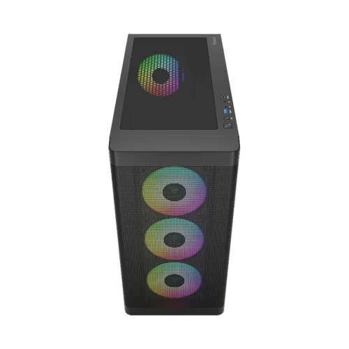 Case GAMDIAS ATHENA M3 Black ARGB – Mid Tower | 4 Fan ARGB PWM
